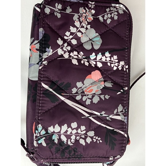 Vera Bradley Ultralight Enchanted Garden Wine Colored Floral  Wallet Mint Cond - Picture 7 of 8